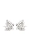 Justine Clenquet Juliet Pierced Rose-detailed Earrings In Silver
