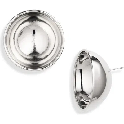 Justine Clenquet Large Freja Stud Earrings In Silver