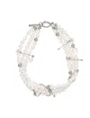 Justine Clenquet Layered White Pearl Choker With Silver Accents In Silver