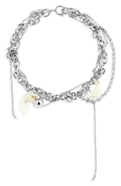 Justine Clenquet Lewis Mixed Chain & Seashell Necklace In Metallic