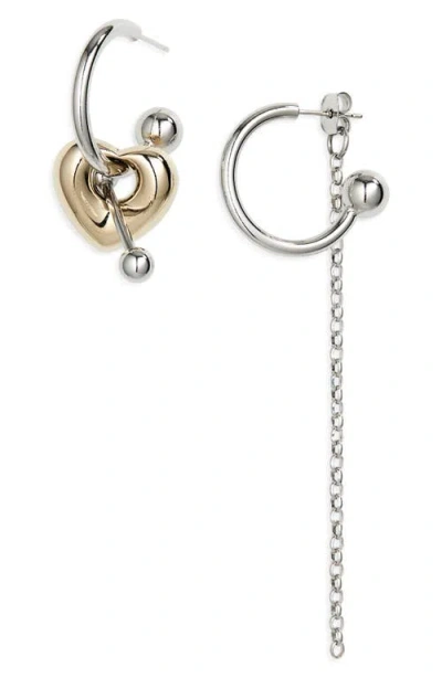 Justine Clenquet Liu Mismatched Hoop Earrings In Silver