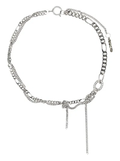 Justine Clenquet Lois Chain-link Knot Necklace In Silver