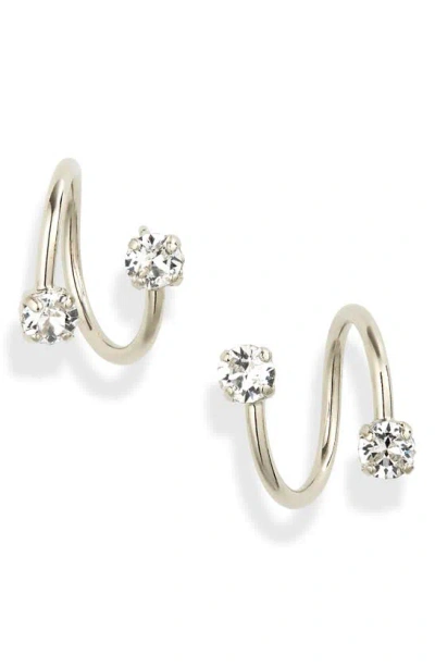 Justine Clenquet Maxine Crystal Earrings In Silver/crystal