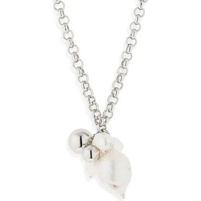 Justine Clenquet Mickey Faux Pearl & Freshwater Pearl Pendant Necklace In Metallic