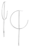 Justine Clenquet Milla Crystal Chain Hoop Earrings In Metallic