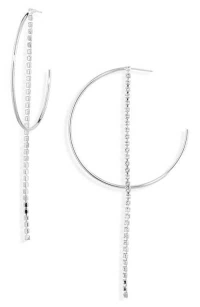 Justine Clenquet Milla Crystal Chain Hoop Earrings In Metallic