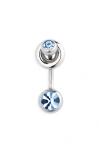 Justine Clenquet Mindy Crystal Embellished Single Post Back Earring In Silver/blue
