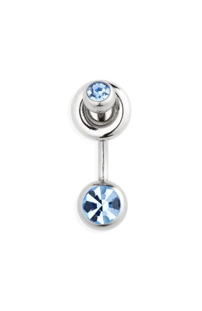 Justine Clenquet Mindy Crystal Embellished Single Post Back Earring In Silver/blue
