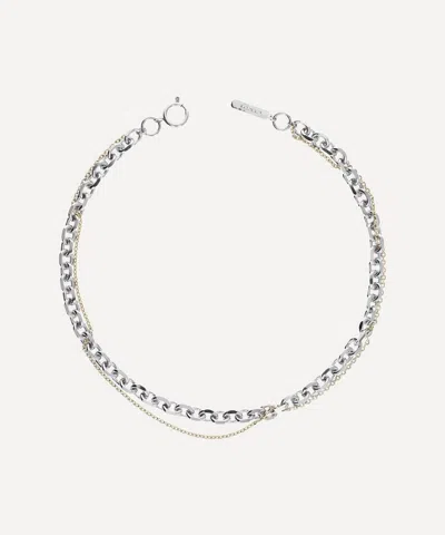 Justine Clenquet Mixed Metal Dana Chain Choker Necklace In Gray