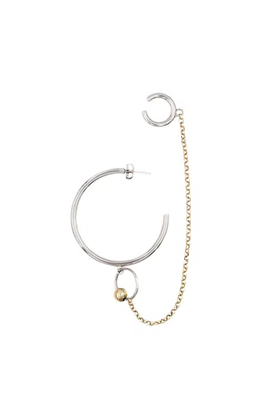 Justine Clenquet Nicky Earring With Ear Cuff In Silver/pale Gold