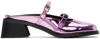 Justine Clenquet Pink Andie Metallic Mules In Pink