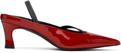 Justine Clenquet Red Sofia Slingback Heels