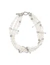 Justine Clenquet Layered White Pearl Choker With Silver Accents In Silver
