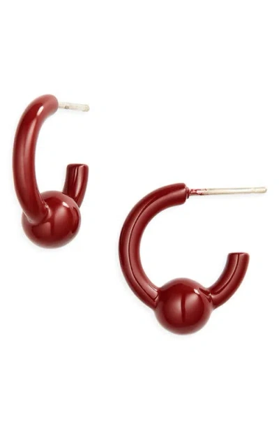 Justine Clenquet Sam Laquered Hoop Earrings In Red