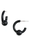 Justine Clenquet Sam Laquered Hoop Earrings In Black
