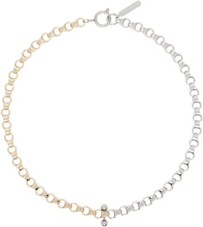 Justine Clenquet Silver & Gold Irvin Necklace In Gold & Palladium