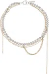 Justine Clenquet Silver & Gold Mara Necklace In Gold & Palladium