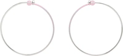 Justine Clenquet Silver & Pink Marfa Gradient Earrings