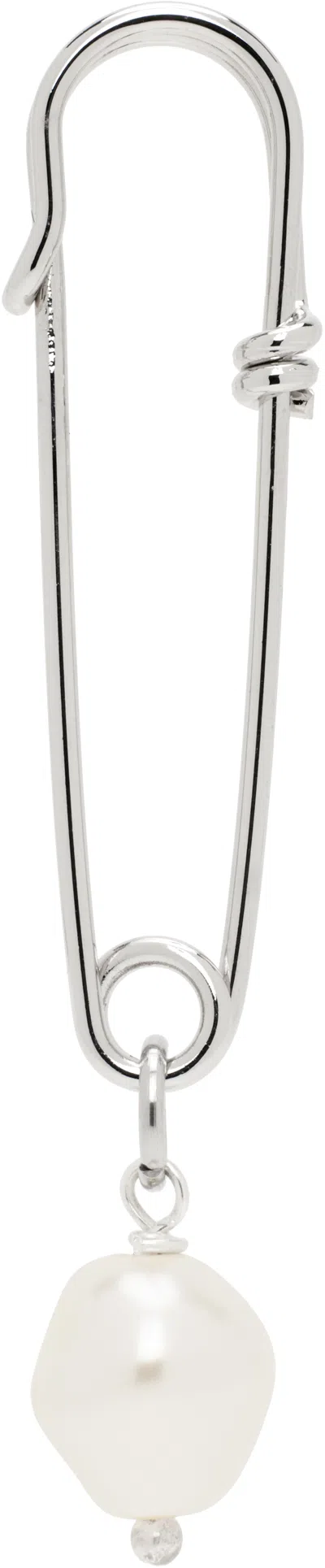 Justine Clenquet Silver Chelsea Single Earring In Palladium
