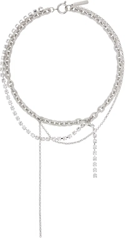 Justine Clenquet Silver Daisy Necklace In Palladium
