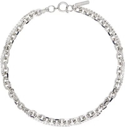 Justine Clenquet Silver Dana Crystal Necklace In Palladium