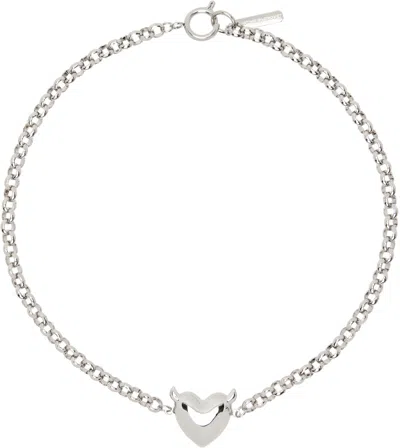 Justine Clenquet Silver Devil Necklace In Palladium