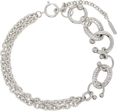 Justine Clenquet Silver Dolly Crystal Choker In Palladium