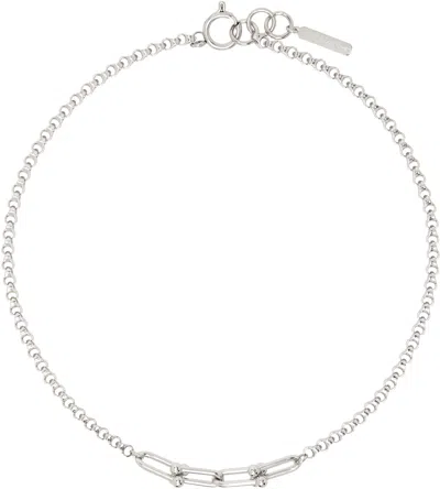 Justine Clenquet Silver Hanel Necklace In Palladium
