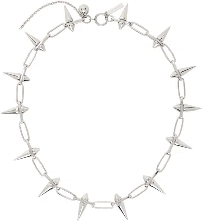 Justine Clenquet Silver James Necklace In Palladium