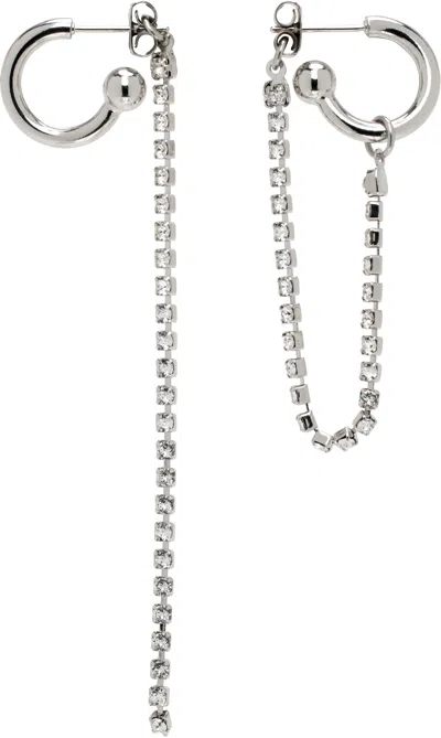 Justine Clenquet Silver Julia Crystal Earrings In Palladium