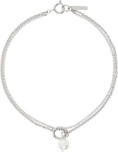 Justine Clenquet Silver Laura Necklace In Palladium