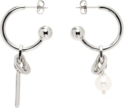 Justine Clenquet Silver Leeloo Earrings In Palladium