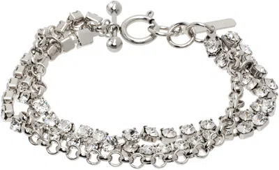 Justine Clenquet Silver Liv Crystal Bracelet In Palladium