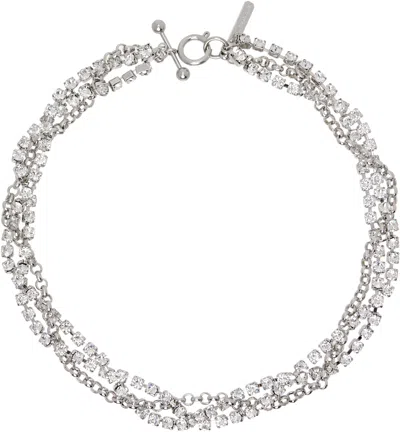 Justine Clenquet Silver Liv Crystal Choker In Palladium