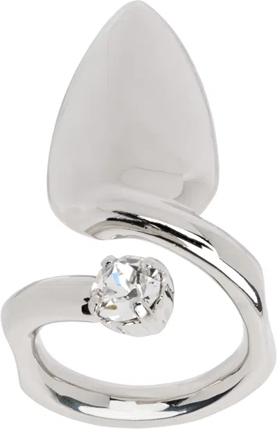 Justine Clenquet Silver Luce Nail Ring In Palladium