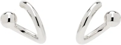 Justine Clenquet Silver Mel Earrings In Palladium