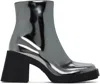 Justine Clenquet Milla 80mm Metallic Ankle Boots In Gun Metal