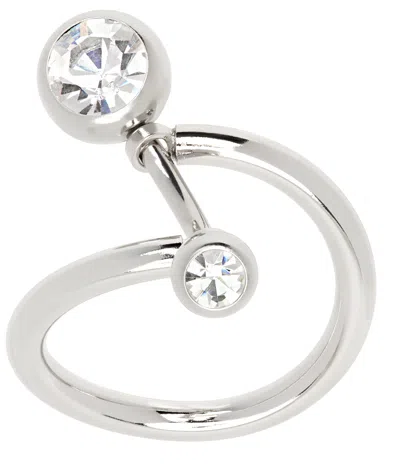 Justine Clenquet Silver Mindy Ring In Crystal