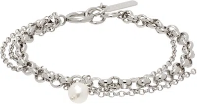 Justine Clenquet Silver Richie Bracelet In Palladium