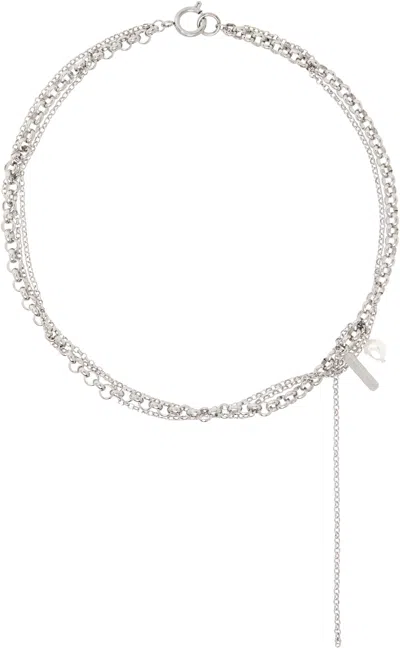 Justine Clenquet Silver Richie Necklace In Palladium