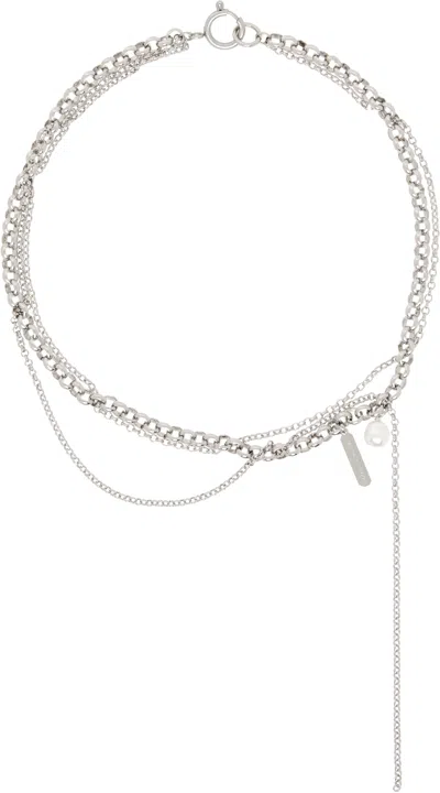 Justine Clenquet Silver Richie Necklace In Palladium