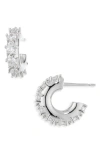 Justine Clenquet Small Nina Crystal Hoop Earrings In Palladium