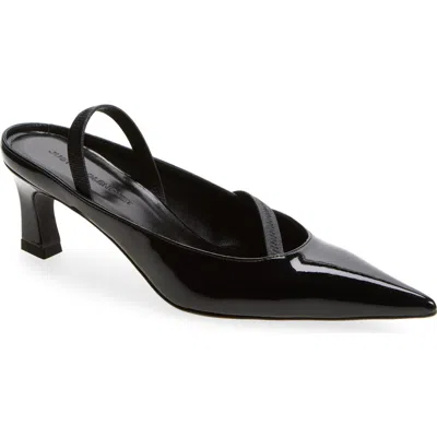 Justine Clenquet Sofia Pointed Toe Slingback Pump In Black Patent