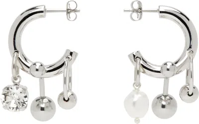 Justine Clenquet Ssense Exclusive Andrew Earrings In Silver