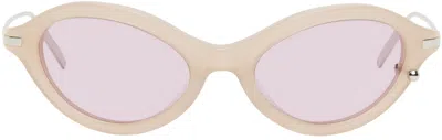 Justine Clenquet Ssense Exclusive Beige Neve Sunglasses In Beige/lilac