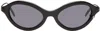 Justine Clenquet Ssense Exclusive Black Neve Sunglasses In Black/grey