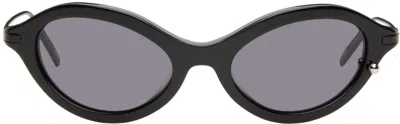 Justine Clenquet Ssense Exclusive Black Neve Sunglasses In Black/grey