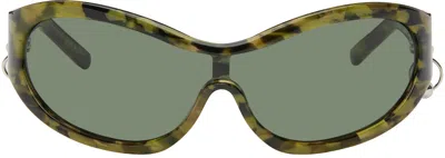 Justine Clenquet Ssense Exclusive Khaki Jenny Camo Sunglasses In Camo Tort