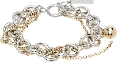 Justine Clenquet Ssense Exclusive Lewis Bracelet In Metallic