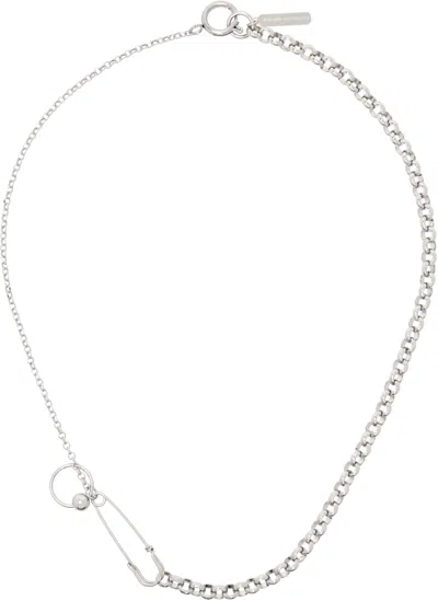 Justine Clenquet Ssense Exclusive Silver Jeff Necklace In Palladium
